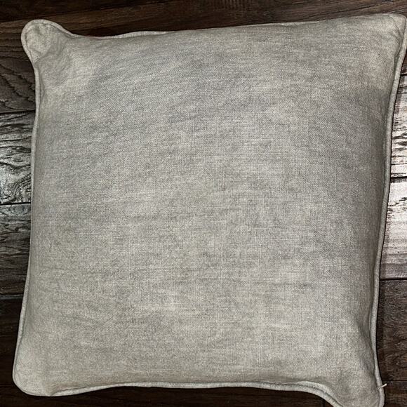 Classic Concepts Linen Pillow Orange Geometric Embroidered Deco Duck Feather 19" - Picture 5 of 12